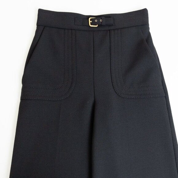 RED Valentino High-Waist Belted Wide Leg Cropped Trousers Culottes Black IT 36 - Picture 4 of 15